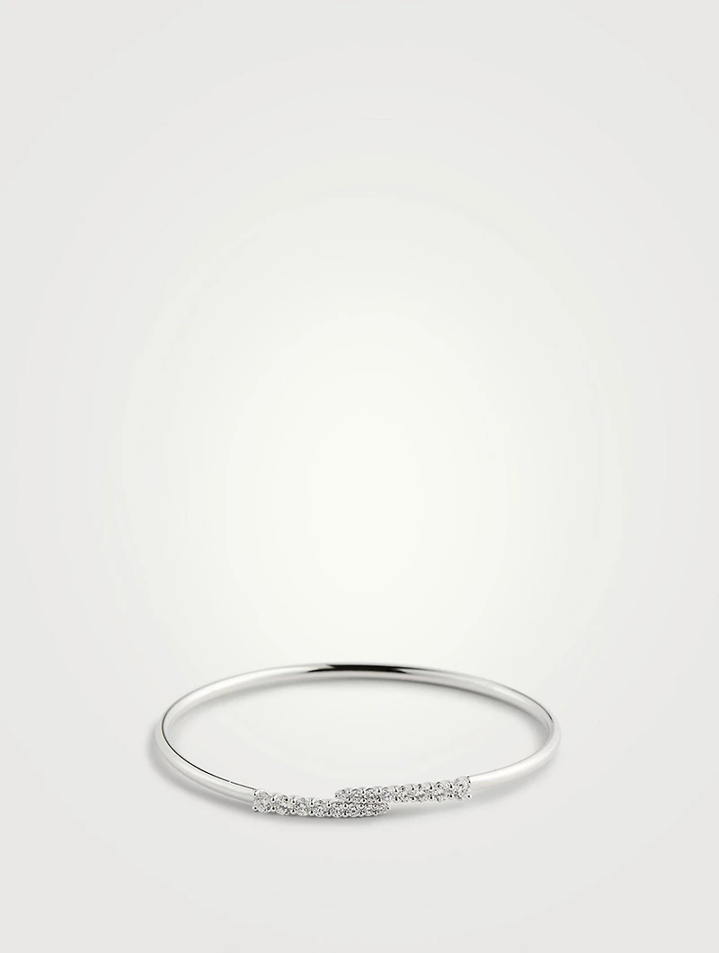 Identity 18K White Gold Bangle Bracelet With Diamonds