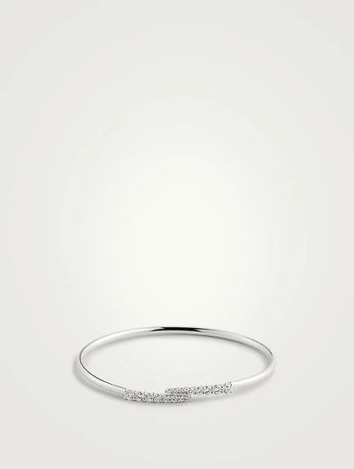 Identity 18K White Gold Bangle Bracelet With Diamonds