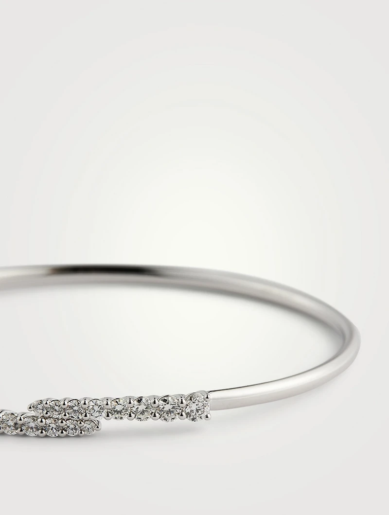 Identity 18K White Gold Bangle Bracelet With Diamonds