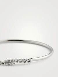 Identity 18K White Gold Bangle Bracelet With Diamonds