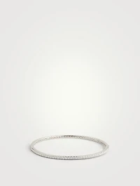 18K White Gold Shared-Prong Diamond Bangle Bracelet