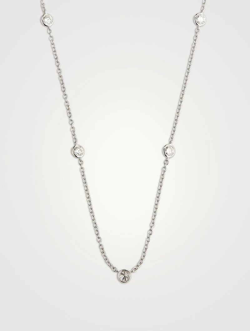 Cascade 18K White Gold Five-Stone Necklace With Diamonds