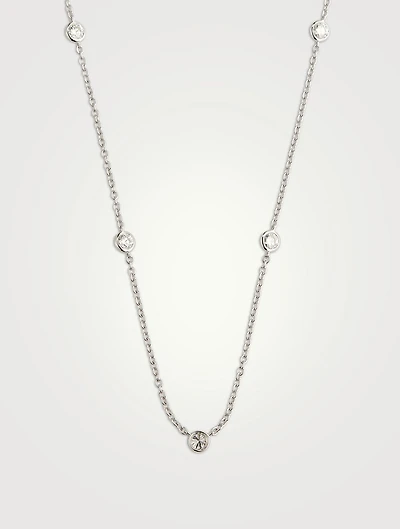 Cascade 18K White Gold Five-Stone Necklace With Diamonds
