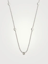 Cascade 18K White Gold Five-Stone Necklace With Diamonds