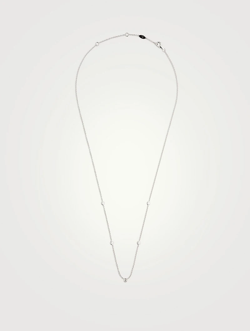 Cascade 18K White Gold Five-Stone Necklace With Diamonds