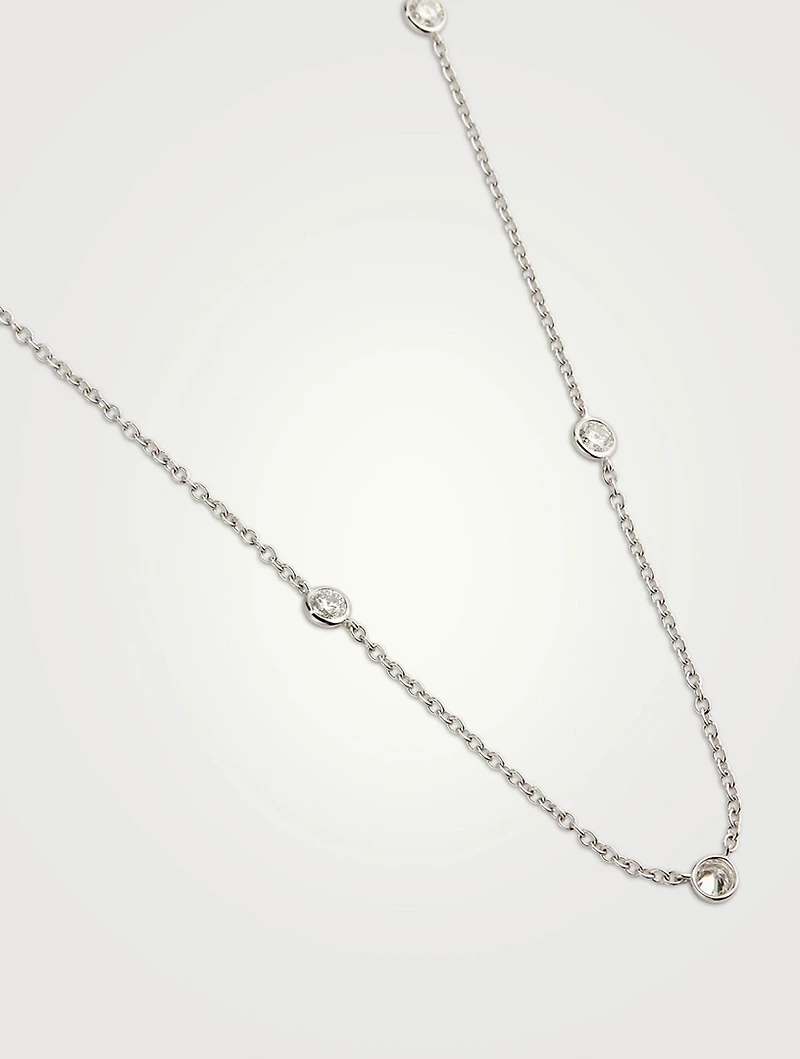 Cascade 18K White Gold Five-Stone Necklace With Diamonds