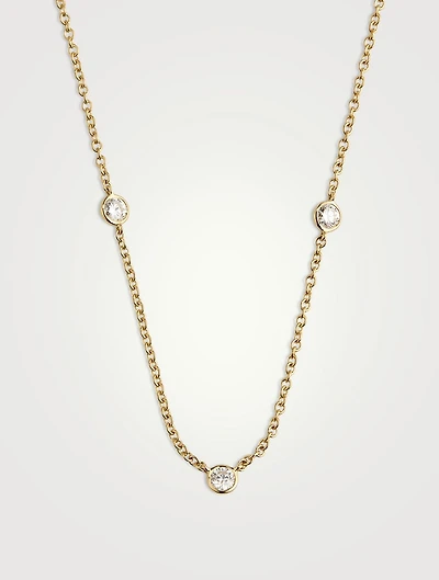 Cascade 18K Gold Seven-Stone Necklace With Diamonds