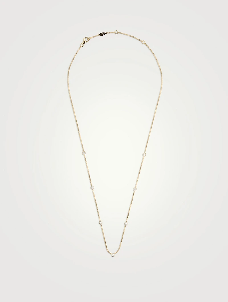 Cascade 18K Gold Seven-Stone Necklace With Diamonds