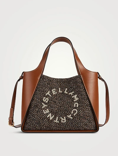 Stella Logo Herringbone Crossbody Tote Bag