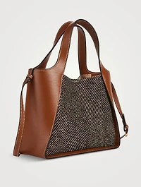 Stella Logo Herringbone Crossbody Tote Bag