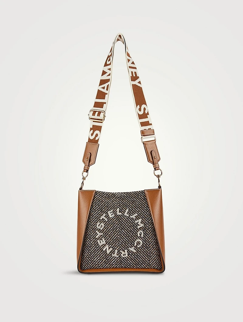 Mini Stella Logo Herringbone Crossbody Bag