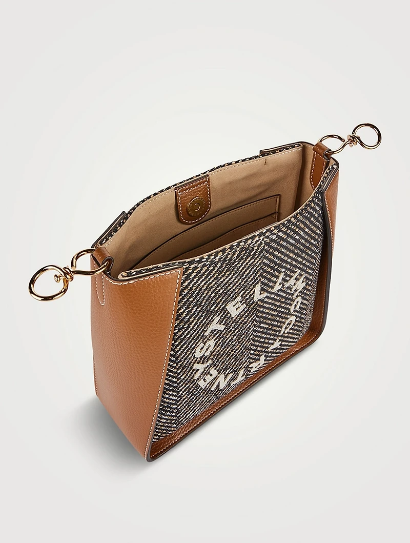 Mini Stella Logo Herringbone Crossbody Bag