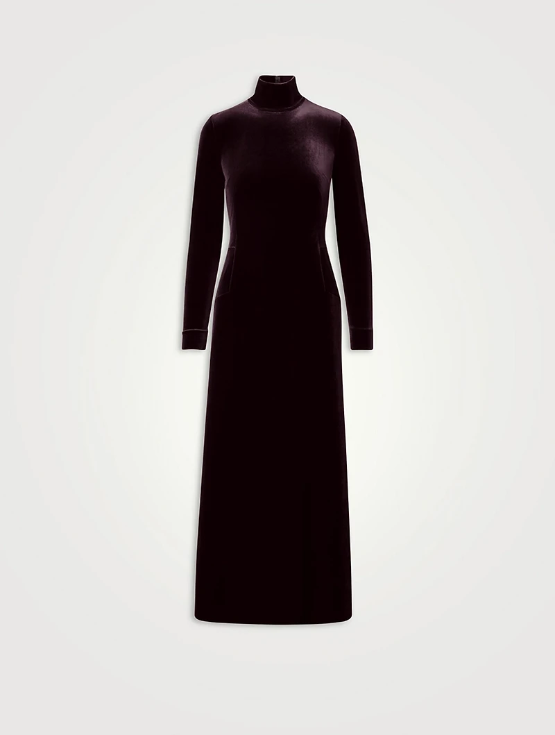Velvet Mockneck Maxi Dress