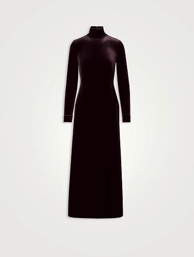 Velvet Mockneck Maxi Dress