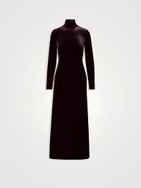 Velvet Mockneck Maxi Dress