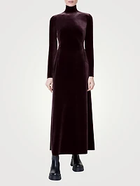 Velvet Mockneck Maxi Dress