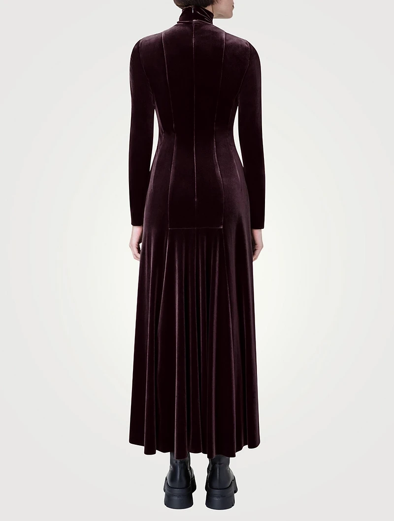 Velvet Mockneck Maxi Dress