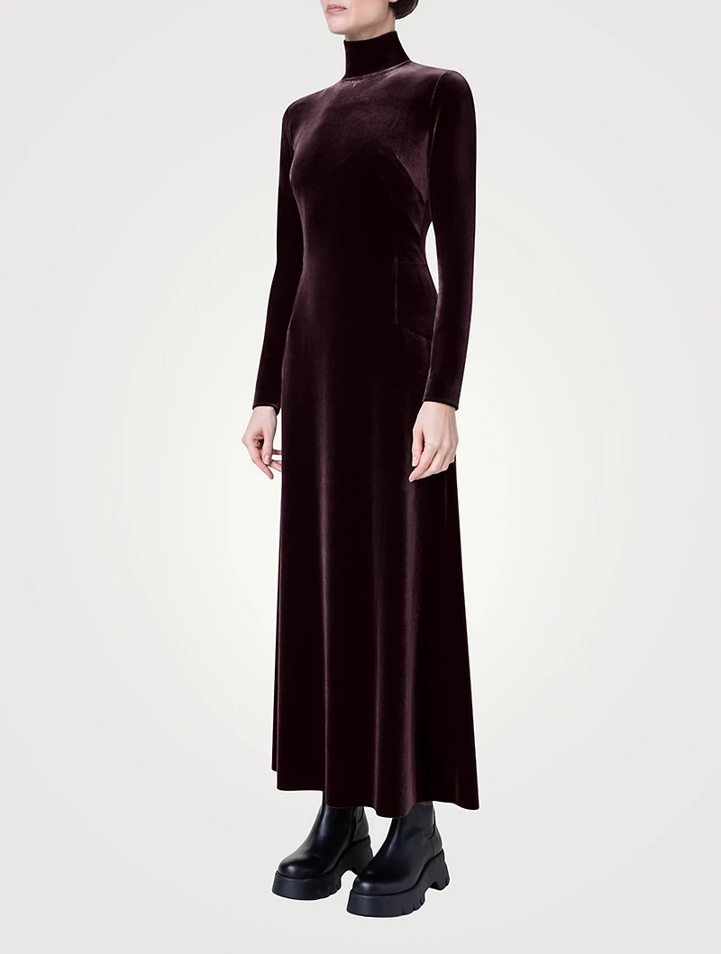 Velvet Mockneck Maxi Dress