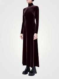 Velvet Mockneck Maxi Dress