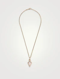 Lady Stardust 18K Rose Gold Necklace With Quartz Pink Opal And Diamonds