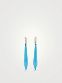 CH2 18K White Gold Stiletto Earrings With Clear Quartz And Diamonds