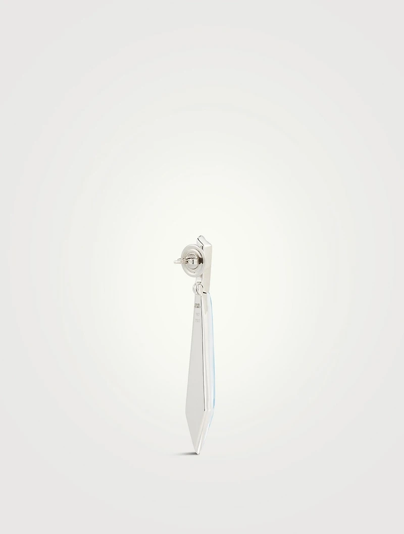 CH2 18K White Gold Stiletto Earrings With Clear Quartz And Diamonds