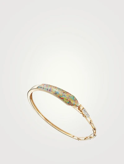 CH2 18K Gold Shard Slimline Linked Bracelet With Clear Quartz And Diamonds