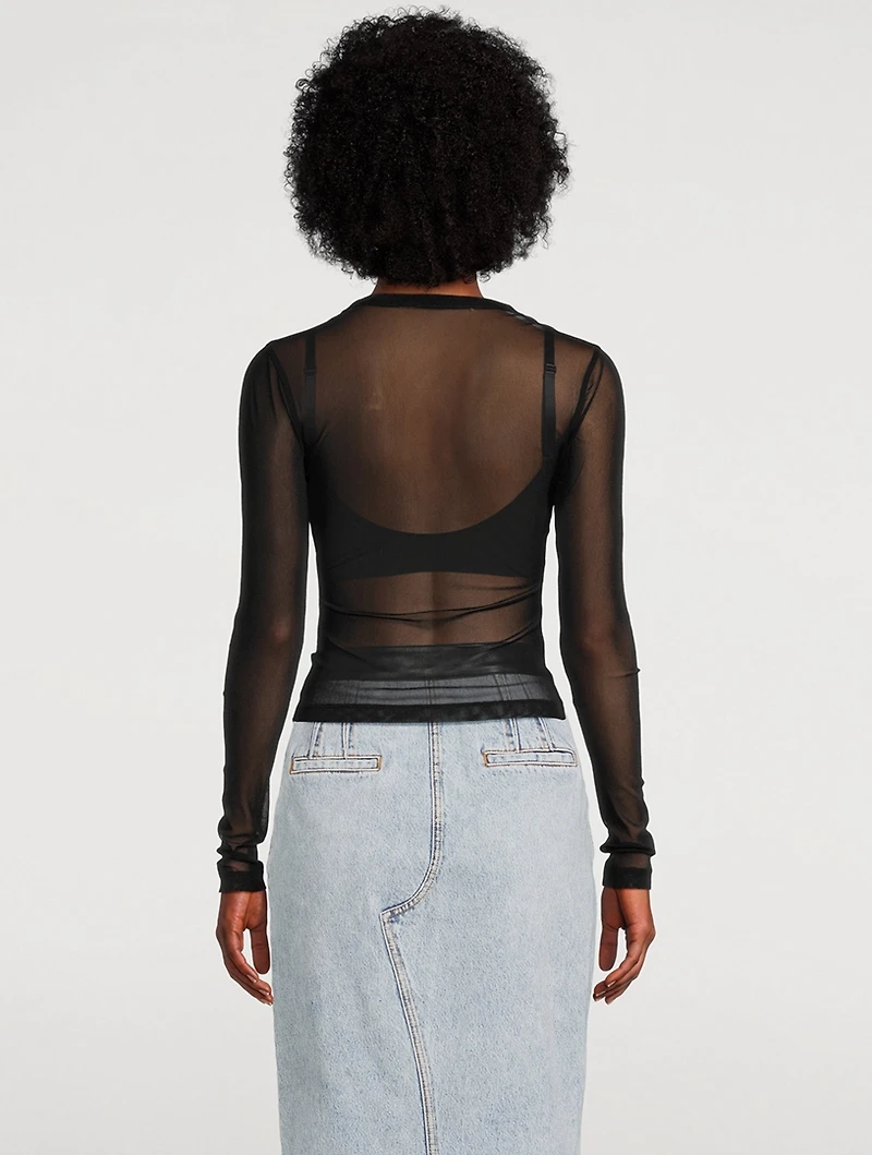 Long-Sleeve Mesh T-Shirt