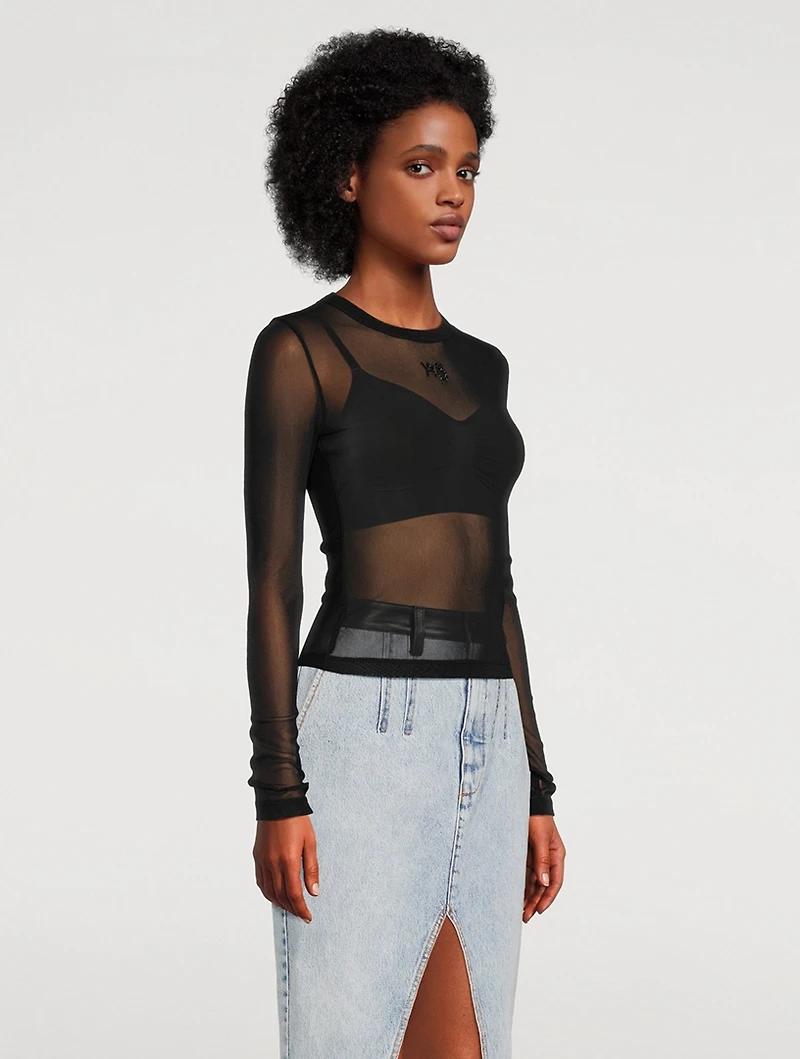 Long-Sleeve Mesh T-Shirt