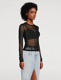 Long-Sleeve Mesh T-Shirt