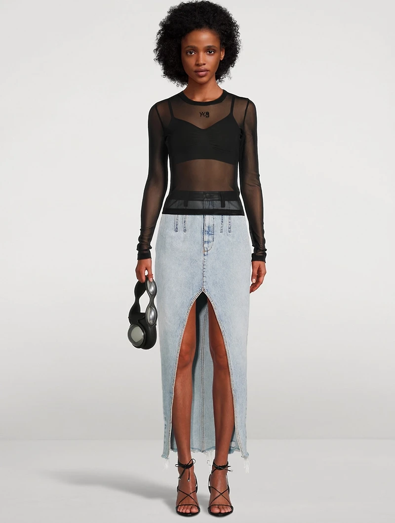 Long-Sleeve Mesh T-Shirt