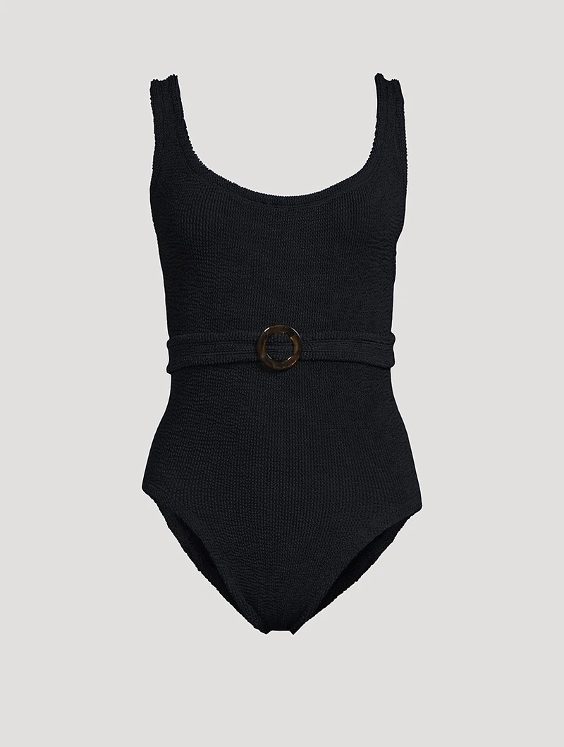Solitaire Belted One-Piece Swimsuit