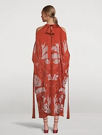Three Ways Embroidered Kaftan Chili Print