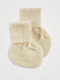 Alpaca wool baby booties