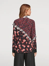 Floral Collage Ruffled Shirt