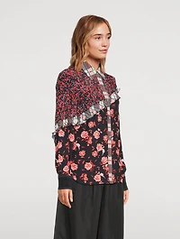 Floral Collage Ruffled Shirt