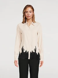 Lace-Trimmed Cady Shirt