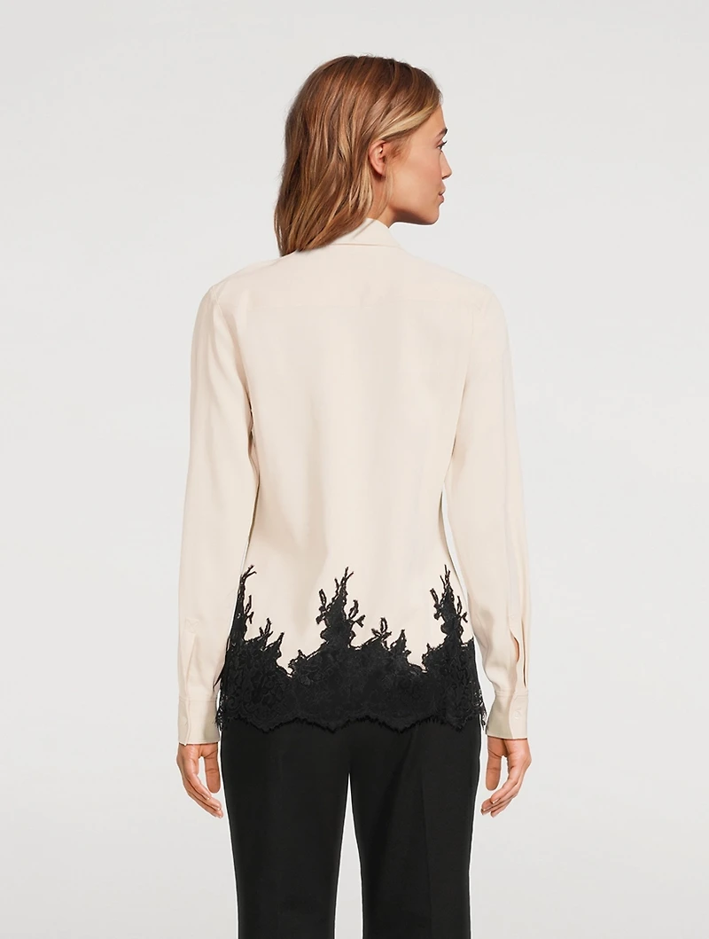 Lace-Trimmed Cady Shirt