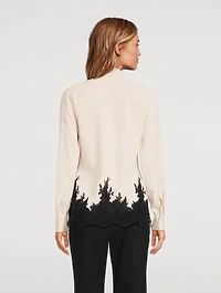 Lace-Trimmed Cady Shirt