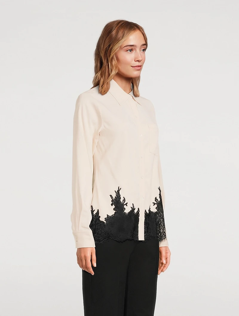 Lace-Trimmed Cady Shirt