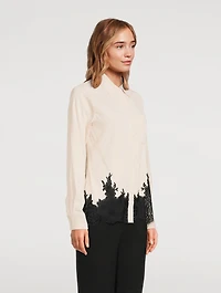 Lace-Trimmed Cady Shirt