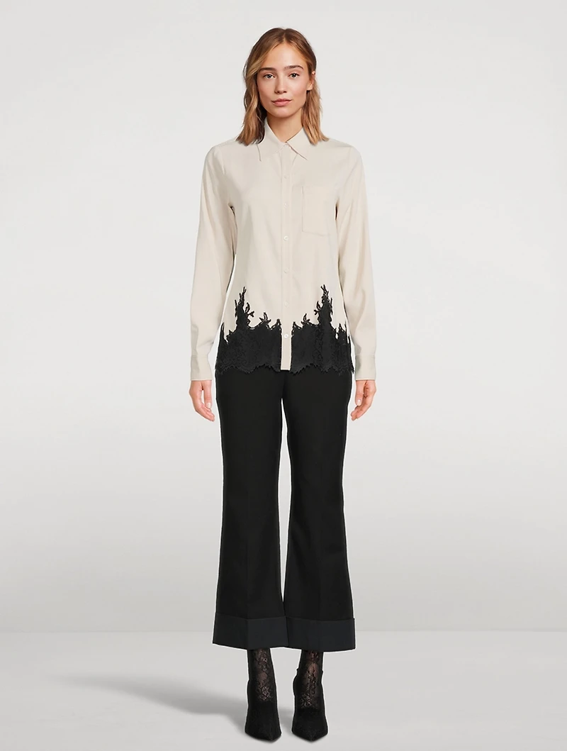 Lace-Trimmed Cady Shirt
