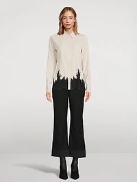 Lace-Trimmed Cady Shirt