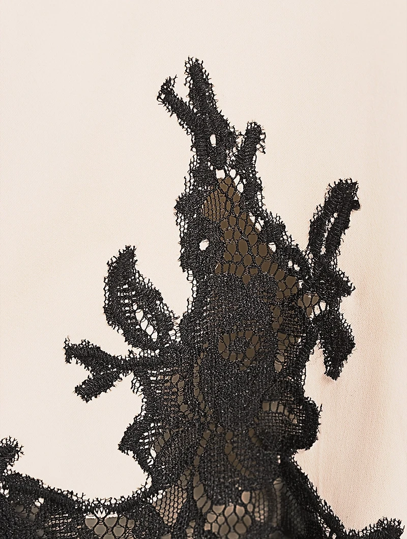 Lace-Trimmed Cady Shirt