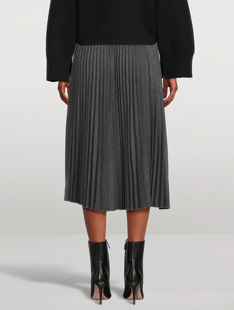 Pleated Flannel Wrap Skirt