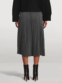 Pleated Flannel Wrap Skirt