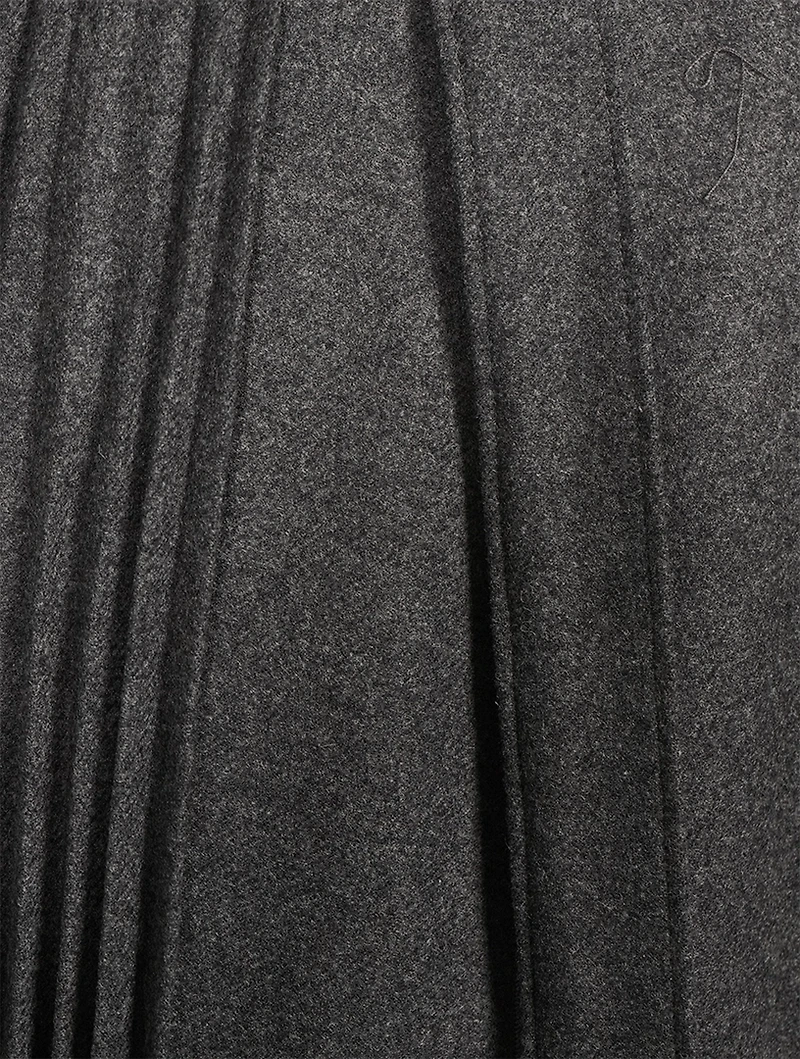 Pleated Flannel Wrap Skirt