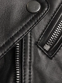 Belted Leather Biker Jacket