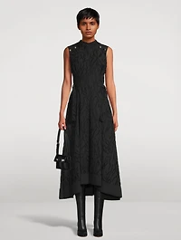 Shadow Vines Jacquard Midi Dress