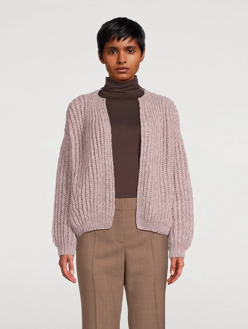 Alpaca-Blend Brioche Cardigan